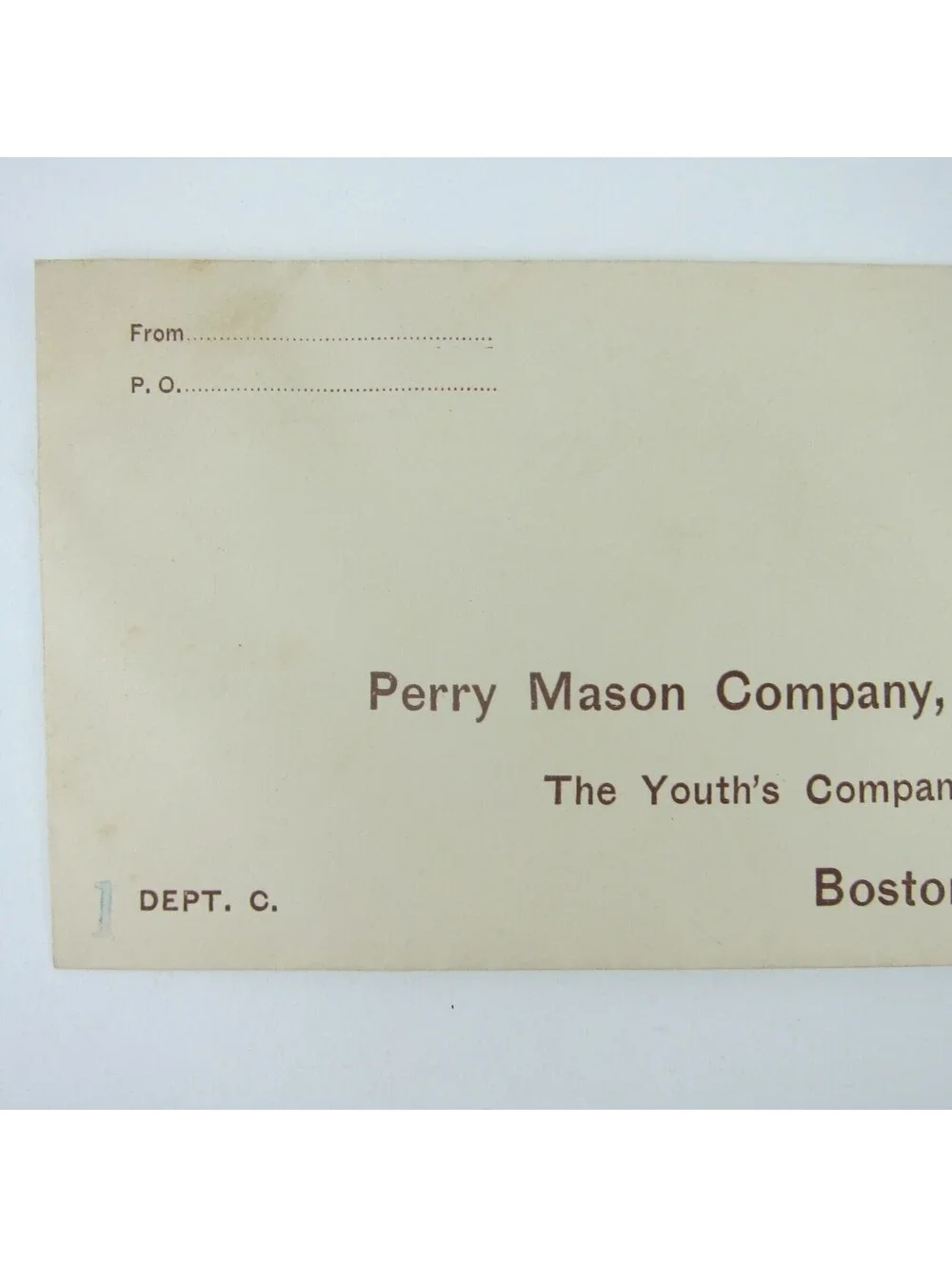 US Postal Stationery Perry Mason Company Youths Companion Boston 2 cent Antique